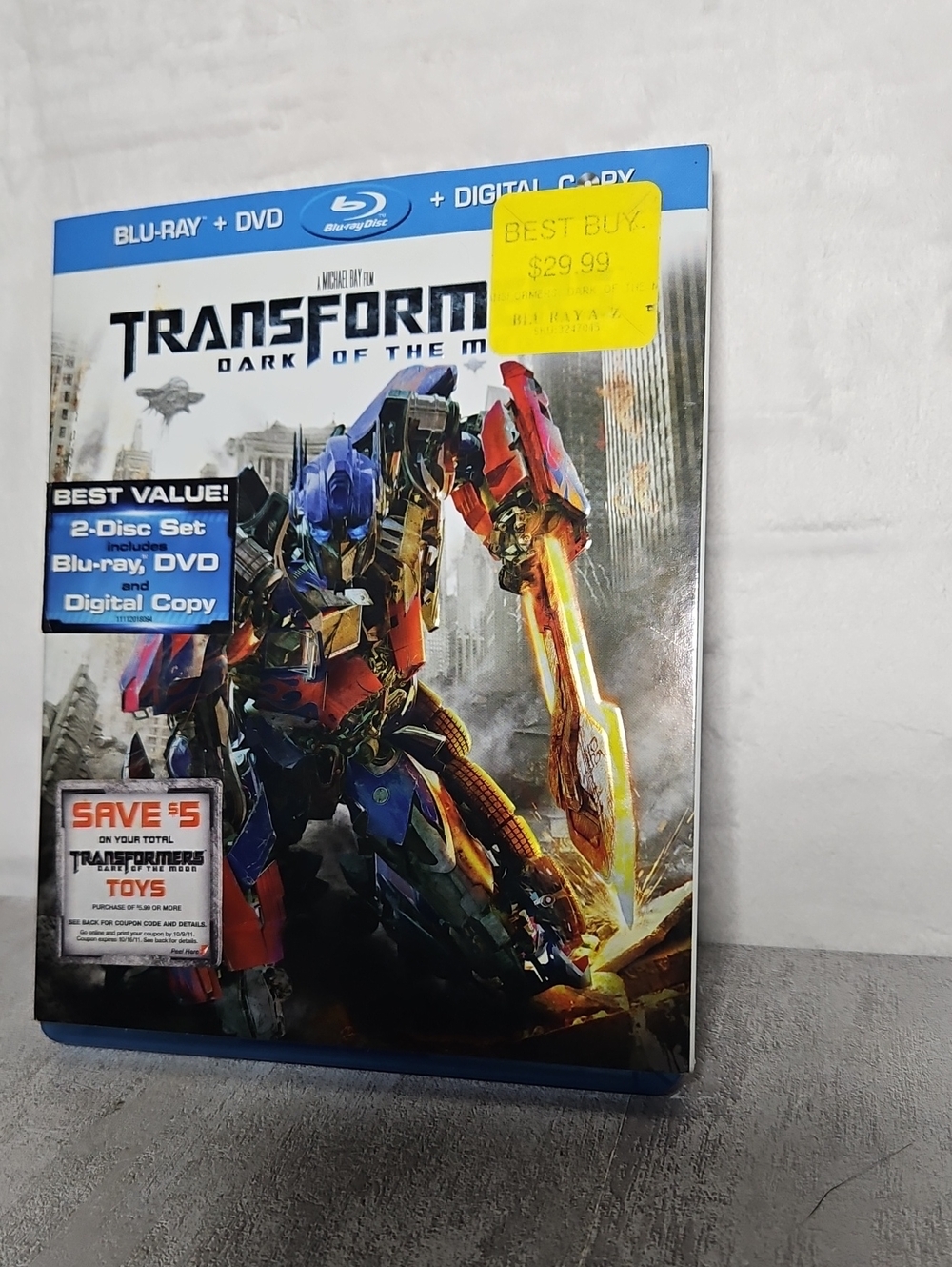 Transformers: Dark of the Moon Blu-ray and DVD combo pack released in 2011.